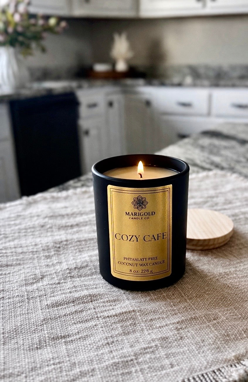 Cozy Café Candle – Coconut Wax | Marigold Candle Co.